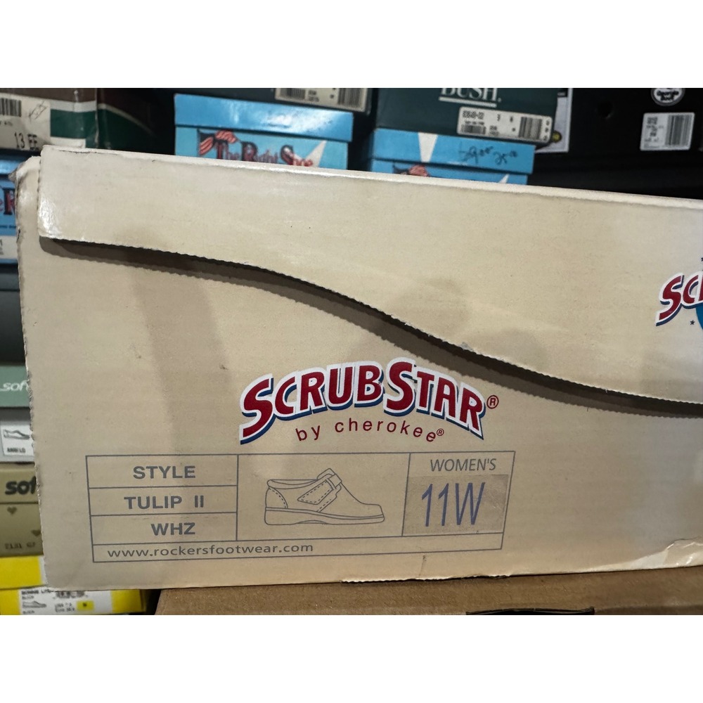ScrubStar by Cherokee Tulip II White Nursing Shoes Clogs Womens 11W WHZ New